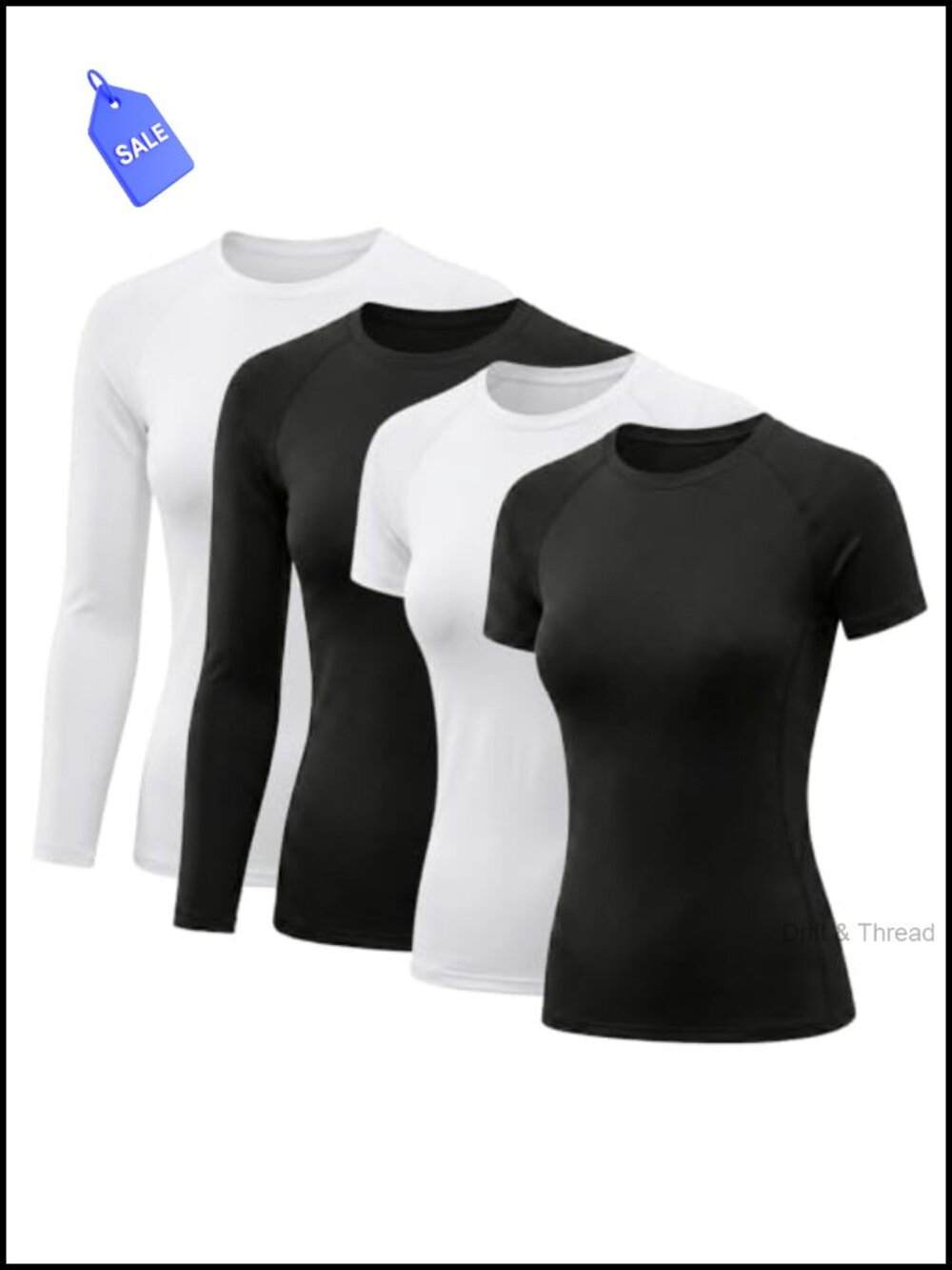 Compression Shirt Set Long Sleeve Short Sleeve Workout Top 4 Pack